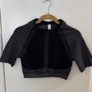 Fabletics Black and Gray Crop Top
